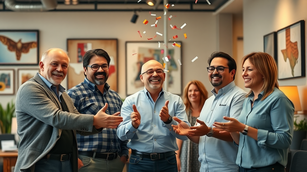 motivated employees being recognized in a Texas office for strong retention strategies